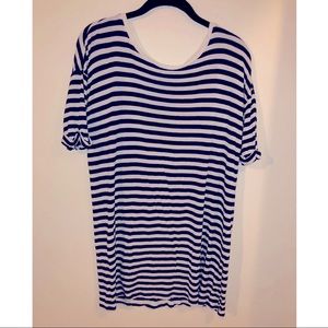 Forever 21 Navy / White Stripped T-Shirt Dress Small